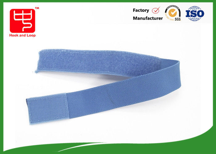 Blue color strong Elastic Velcro Straps nylon hook and loop Eco friendly