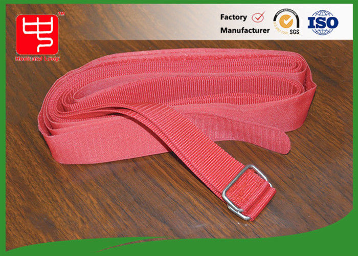 High Tenacity Nylon bing Straps / Velcro Cinch Straps With Metal Buckle