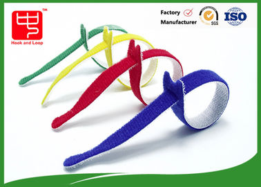 Multi Colored Cable Ties Roll , Hook &amp; Loop Fastening Cable Ties T Shape
