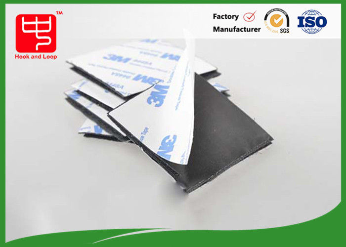 30 * 30mm Black Nylon Hook Loop , Glue Hook And Loop Sticky Dots Cold Resist