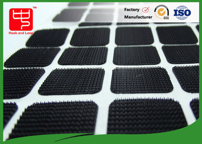 Black Color Nylon Square Adhesive Patches With Round Corner