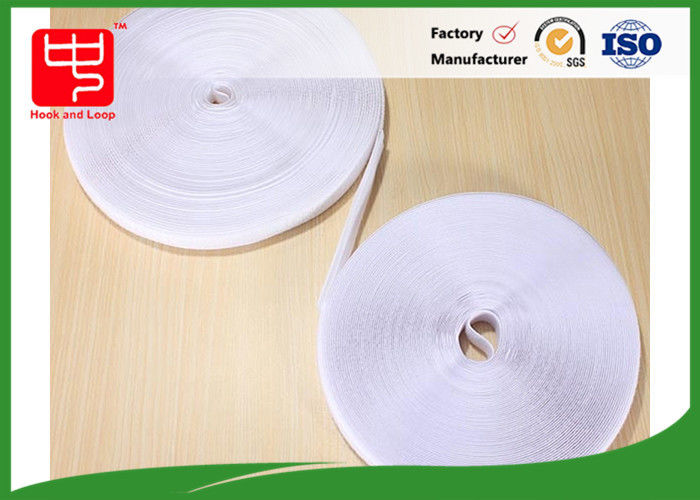 Fabric Hook And Loop Tape Self - Adhesive / White Hook Loop Fastener 25m Per Roll