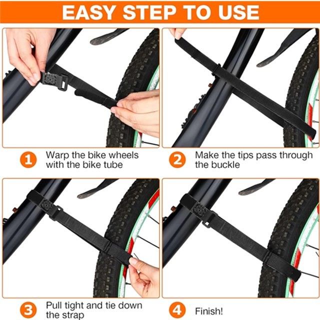 Non Slip Battery Strap Adjustable Bike Cinch Straps SGS Certified Bicycle Accessories for Easy Transport